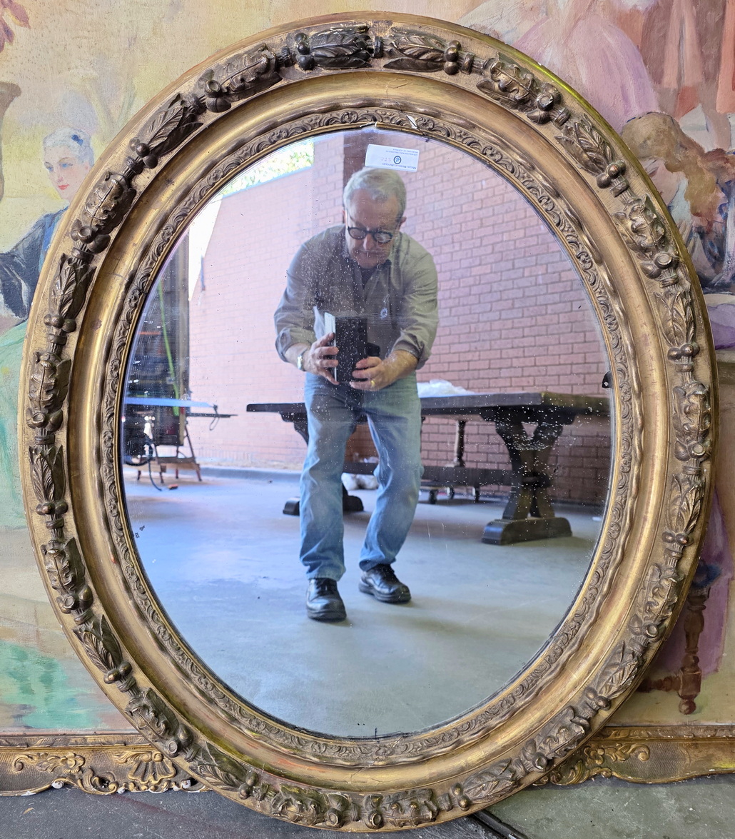 A French Louis XVI Oval Mirror 